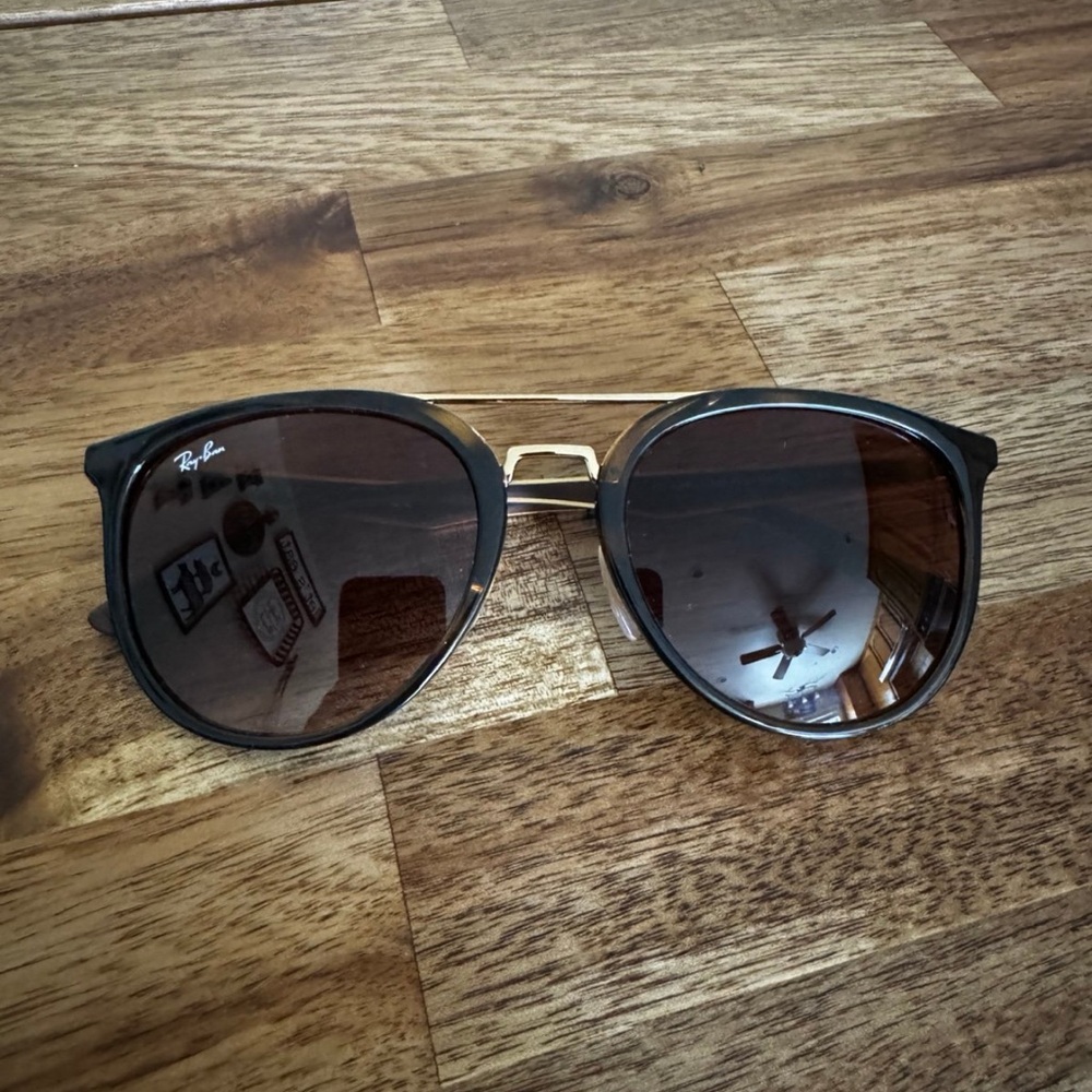 Ray-Ban Black Frames with Gold Bridge Sunglasses